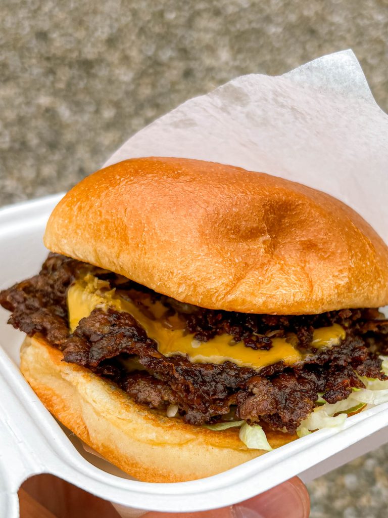 Cheese smashburger from Nelly's burgers in Biarritz