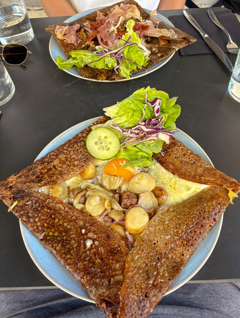 Two large crepes from creperie sarrasin in Biarritz