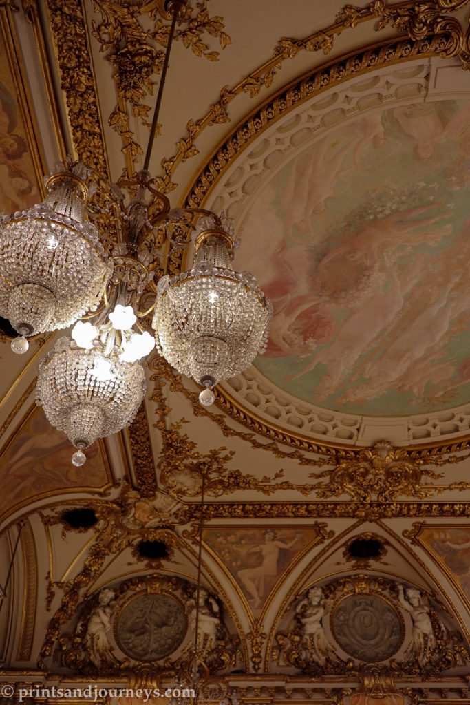 the gold plated and painted celings in musee d'orsay
